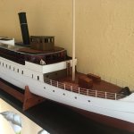 Bohuslän under byggnation, Nordic Class Boats.  - När jag var lite yngre i på sent 60-tal eller tidigt 70-tal fick jag byggsatsen Bohuslän (Billing Boats). Började bygga lite på den (+10 år eller så). I mitten på 70-talet flyttade jag till USA ett par år, då passade mamma på att kasta modellen + Wasa (Billing Boats) med lyxtillbehörsats, då hon trodde jag växt ifrån det :-( . Har kvar ritningen dock från Boshuslän. Nu nytt försök, kanske Eskaders Kolibri ångmaskin i den? Eller så får den stå och vara vacker i vardagsrummet bara...